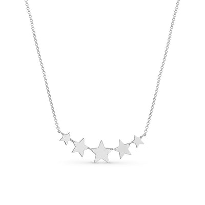 COUNTRY JEWEL STERLING SILVER 5 X STAR NECKLACE