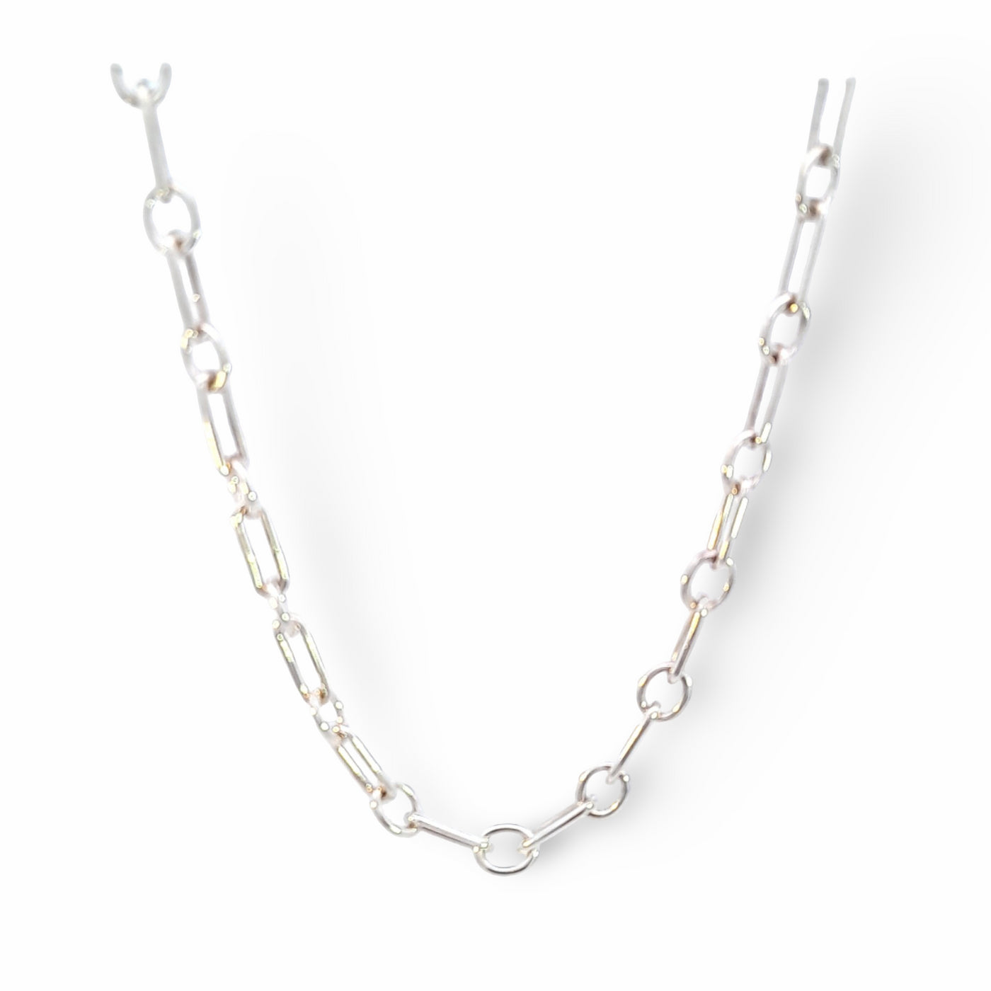 Sterling Silver Paperlink & Cable Link Chain Necklace