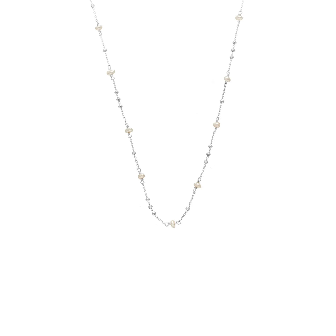 Dotty Pearl Sterling Stilver & Fresh Water Pearl Necklace