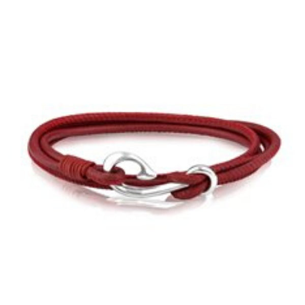 Leather Safe Travel Wrap Bracelet Pohutukawa - 19cm