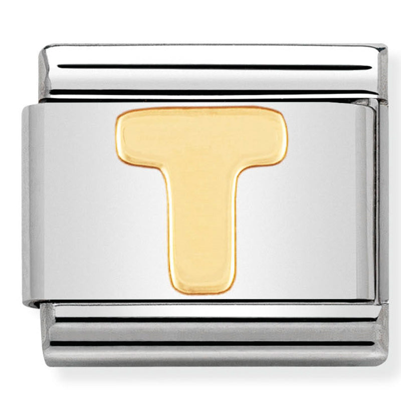 Composable Classic Link Letter T in 18ct Gold