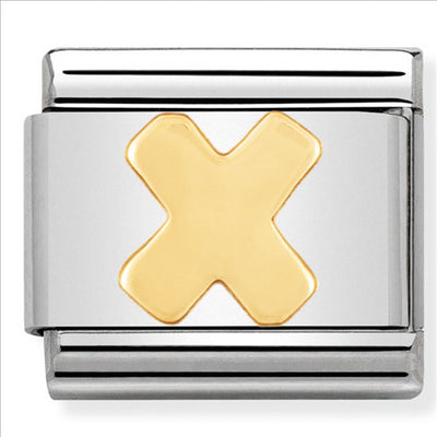 Composable Classic Link Letter X in 18ct Yellow Gold