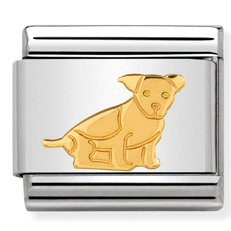 Composable Classic Link Seated Dog in 18ct Gold