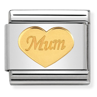 Composable Classic Link Mum Heart in 18ct Yellow Gold