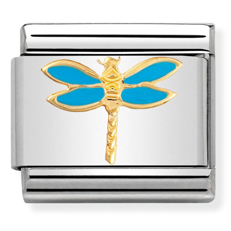 Composable Classic Link Dragonfly in Enamel & 18ct Gold