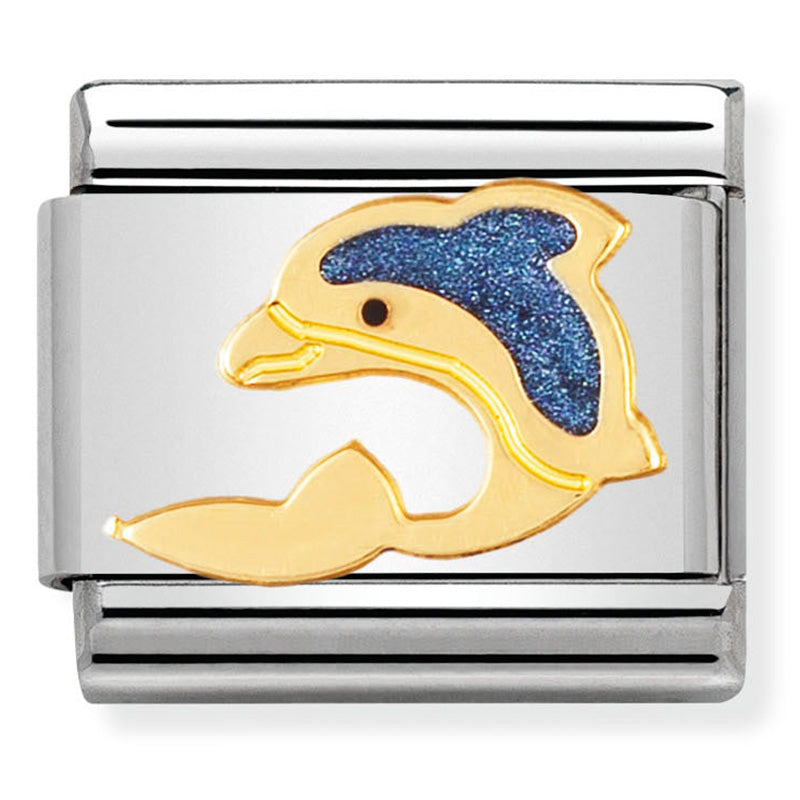 Composable Classic Link Dolphine in Enamel & 18ct Gold