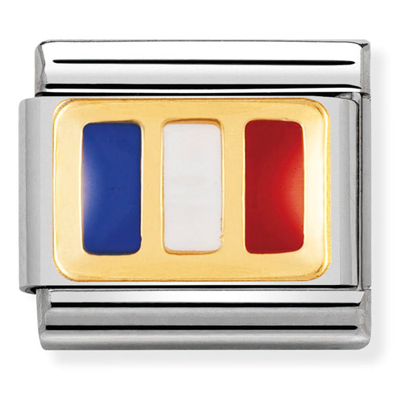 Composable Classic Link France Flag in Enamel & 18ct Gold