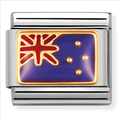 Composable Classic Link New Zealand Flag in Enamel & 18ct Yellow Gold
