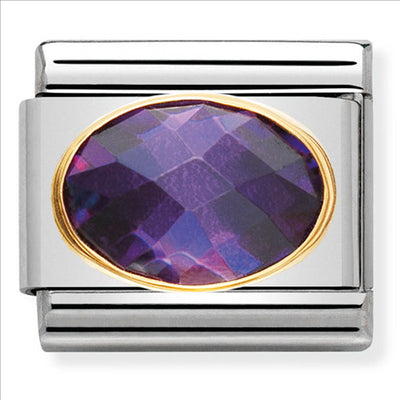 Composable Classic Link Purple Cubic Zirconia & 18ct Yellow Gold
