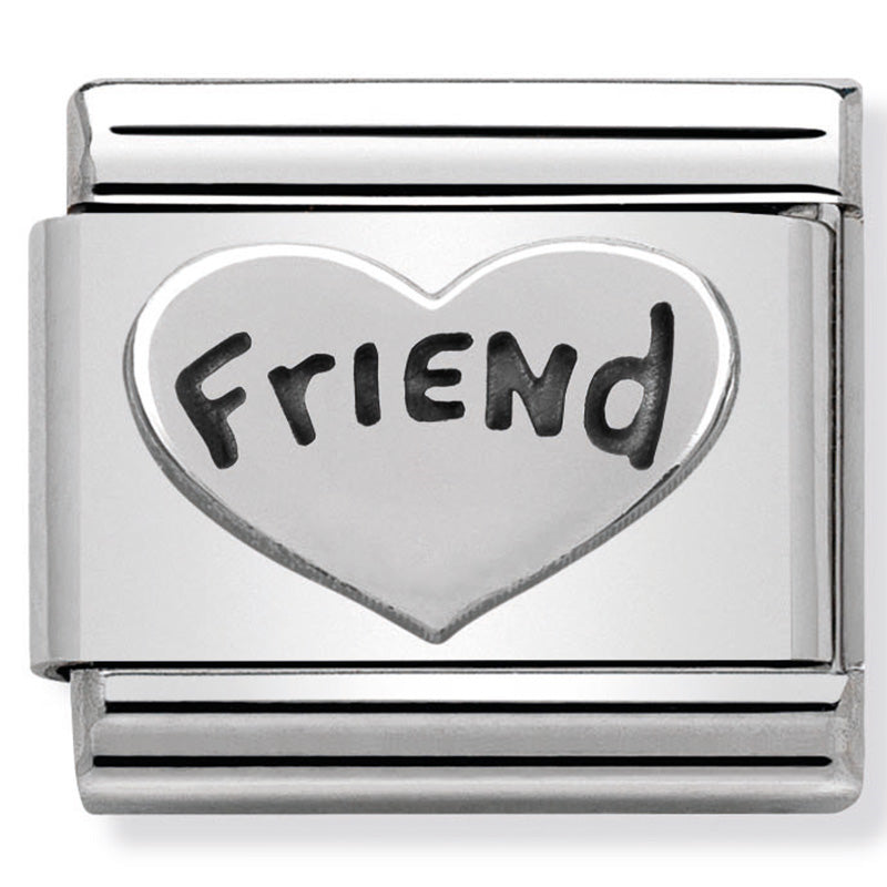 Composable Classic Link Friend Heart in Stainless Steel & Sterling Silver