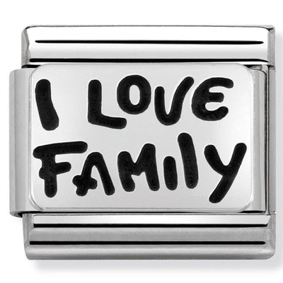 Composable Classic Link I Love Family in Sterling Silver