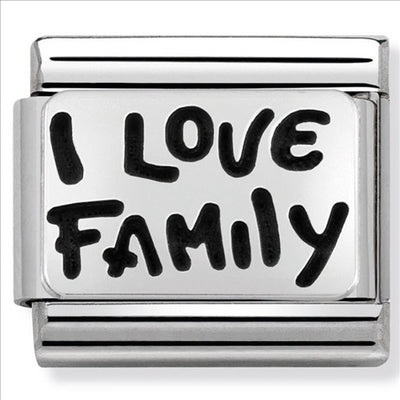 Composable Classic Link I Love Family in Sterling Silver