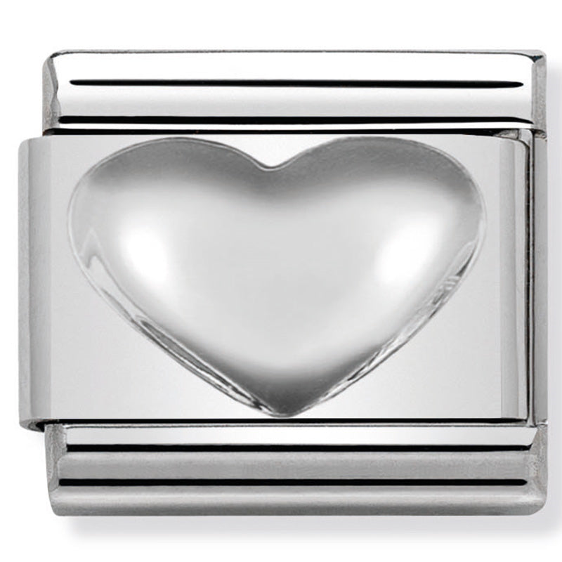 Composable Classic Link Raised Heart in Sterling Silver