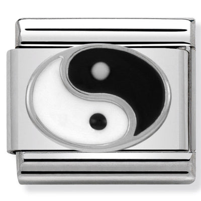 NOMINATION COMPOSABLE CLASSIC LINK YIN YANG ENAMEL & STERLING SILVER