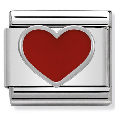 Composable Classic Link Red Heart in Enamel & Sterling Silver