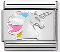 Composable Classic Link Unicorn in Enamel & Sterling Silver