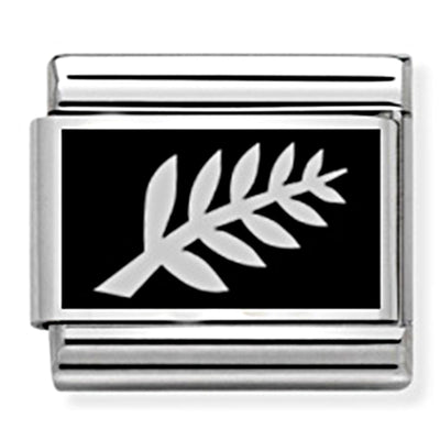 Composable Classic Link NZ Silver Fern in Enamel & Sterling Silver