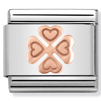 Composable Classic Link Four Leaf Clover in 9ct Rose Gold
