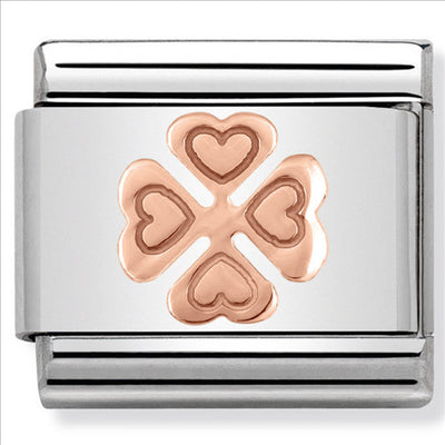 Composable Classic Link Four Leaf Clover in 9ct Rose Gold