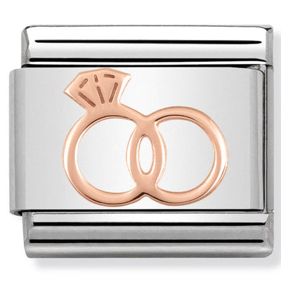 Composable Classic Link Marriage Rings in 9ct Rose Gold
