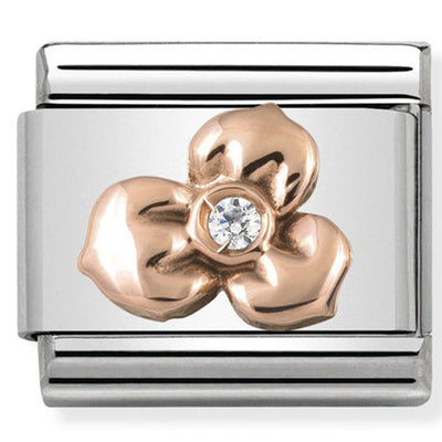 Composable Classic Link Flower with Cubic Zirconia & 9ct Rose Gold