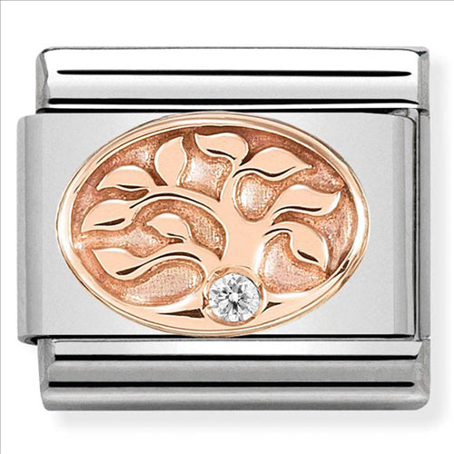 Composable Classic Link Tree of Life with Cubic Zirconia & 9ct Rose Gold