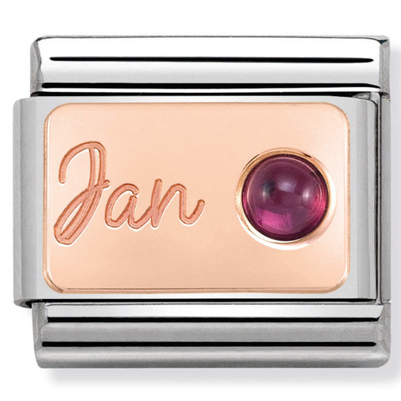 Composable Classic Link January with Garnet & 9ct Rose Gold