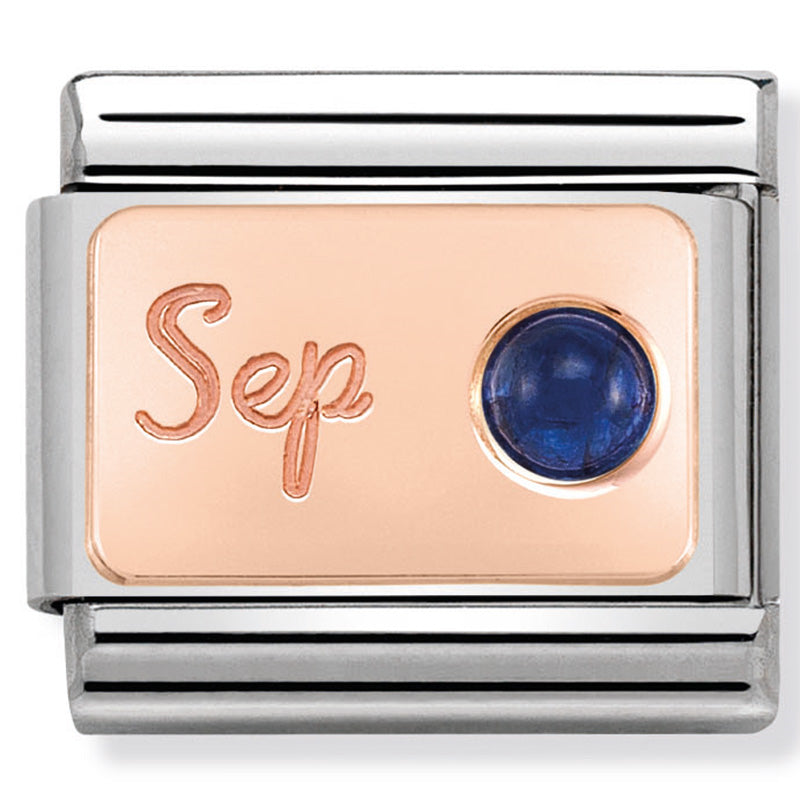 Composable Classic Link September with Sapphire & 9ct Rose Gold