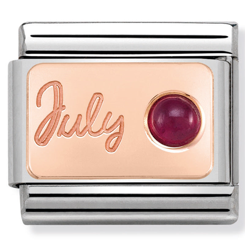 Composable Classic Link July Ruby in 9ct Rose Gold