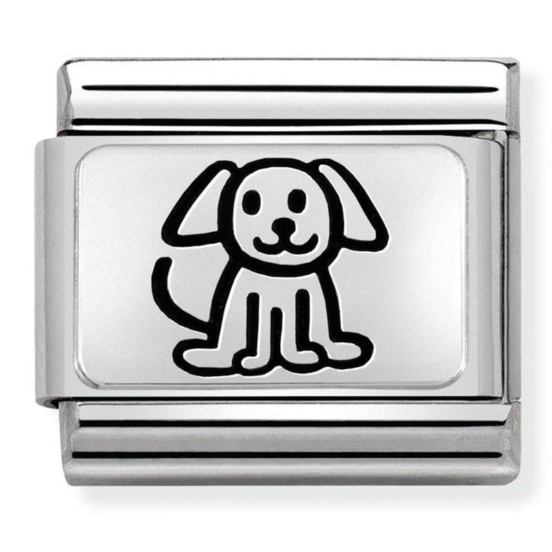 Composable Classic Link Puppy Dog in Silver