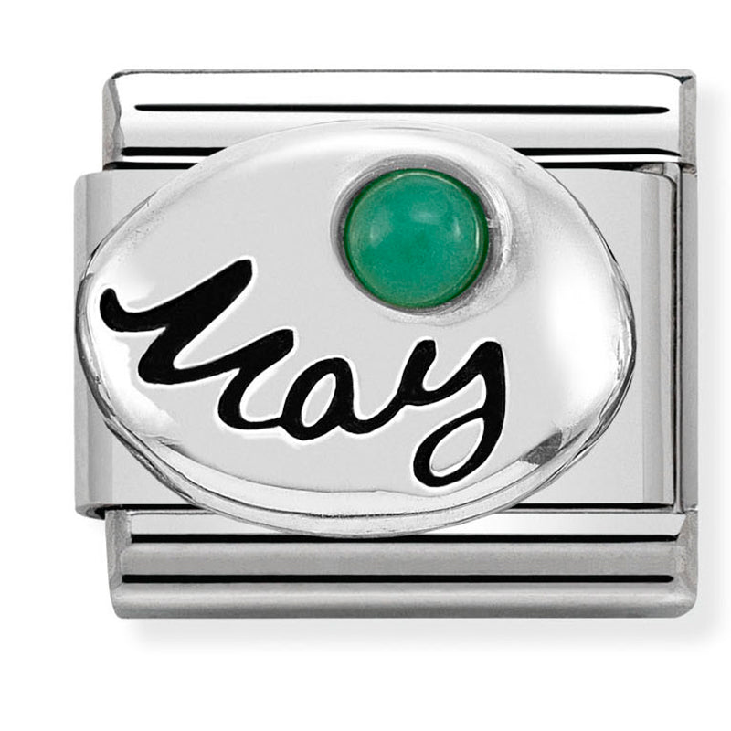 Nomination Composable Classic Link Stainless Steel & Silver May/Emerald Birthstone