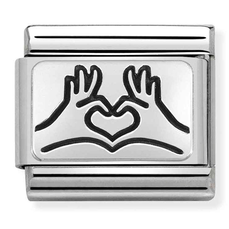 Composable Classic Link Heart Hands in Silver