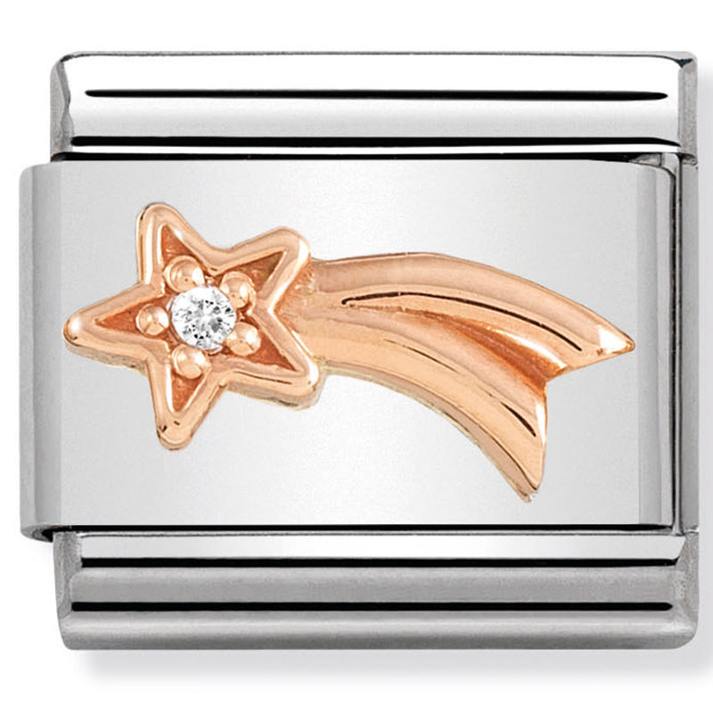 Composable Classic Link Shooting Star with Cubic Zirconia in 9ct Rose Gold