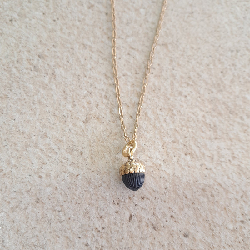 Acorn (Single) Gold Plated Necklace
