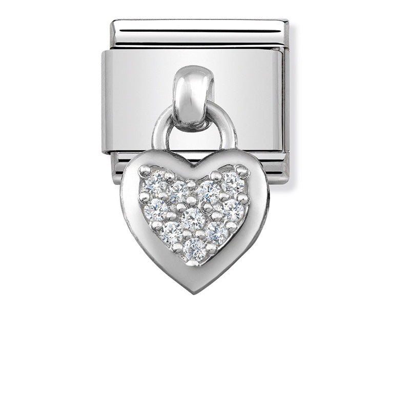 Composable Classic Charm Heart with CZ in Silver