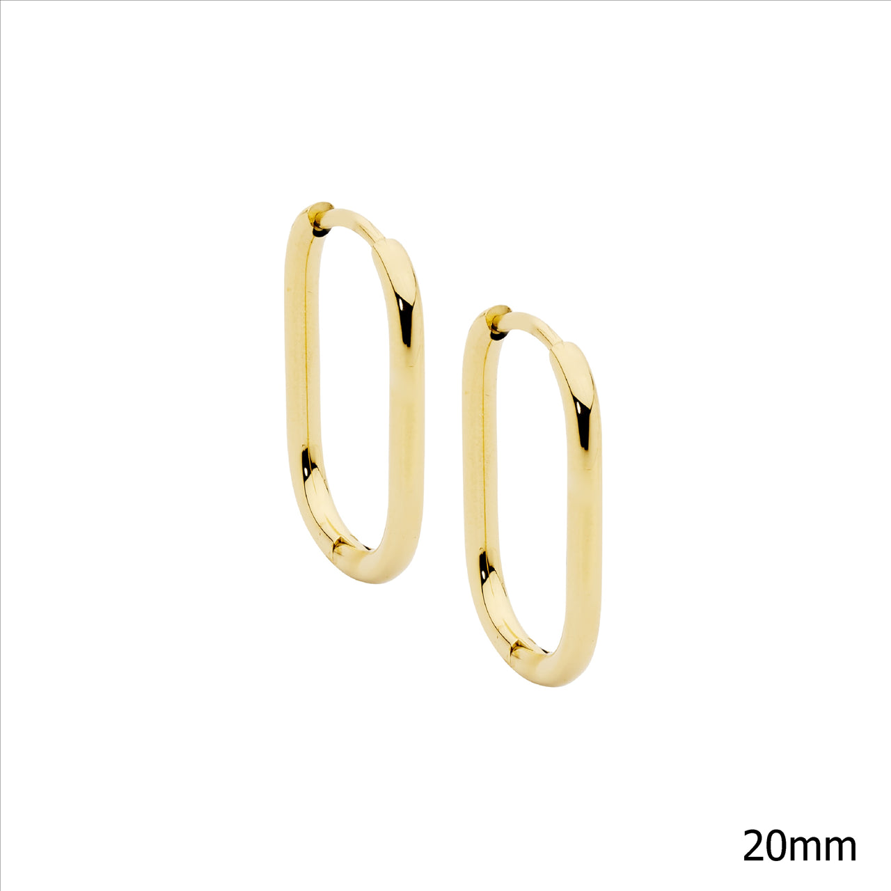 Stainless Steel & Gold IP Plating Oval Huggie Earring