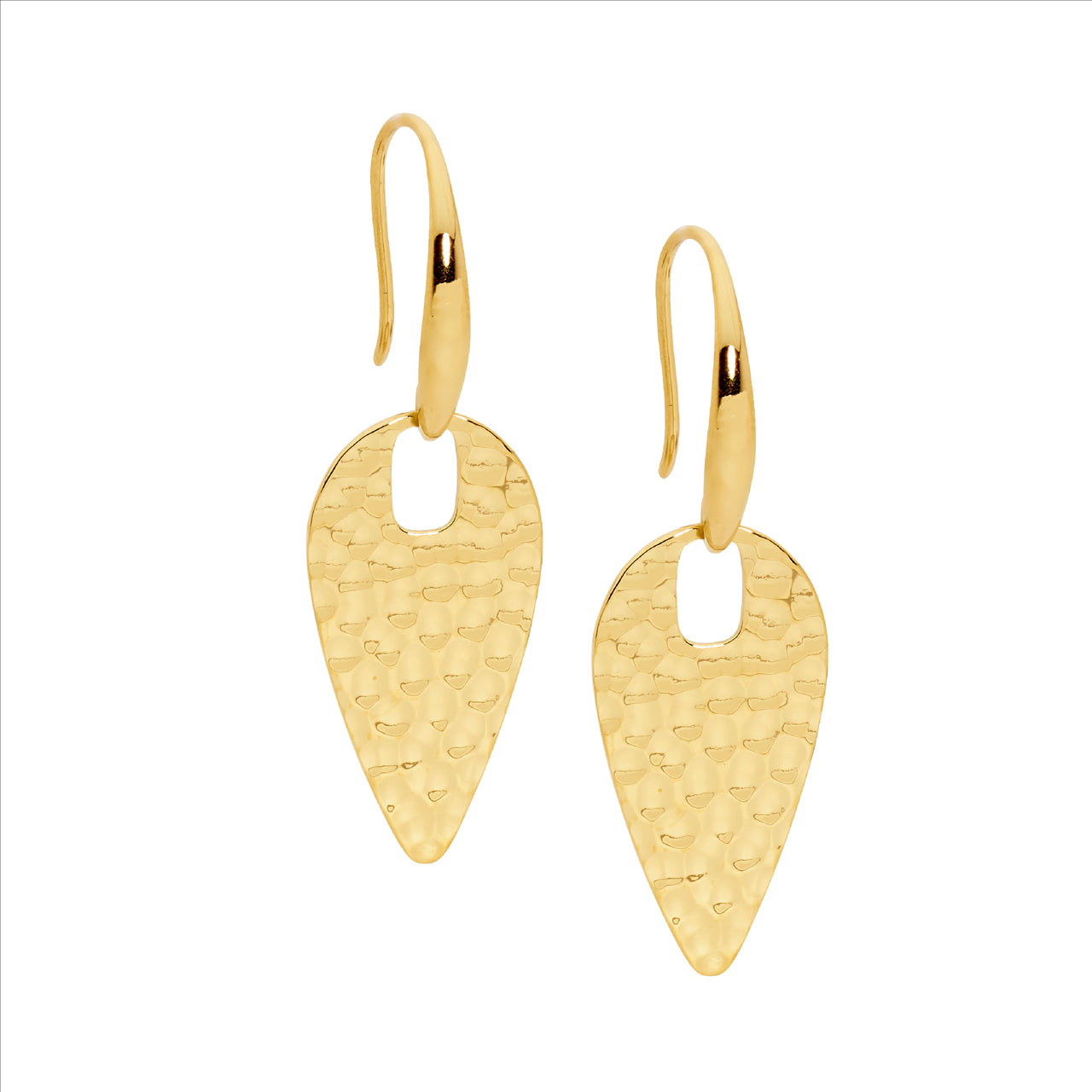 Stainless Steel & Gold IP Plated Spear Drop Earring