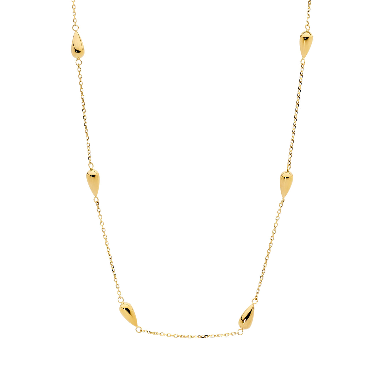 Stainless Steel & Gold IP Plated Tear Drop Necklace