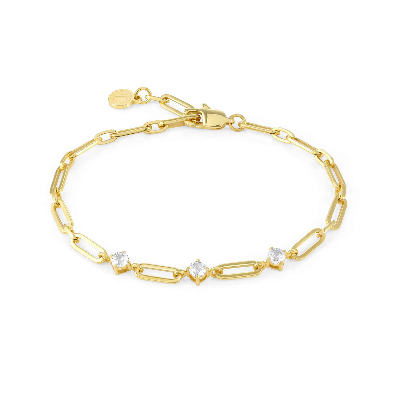 Chains of Style Gold PVD Bracelet with CZ