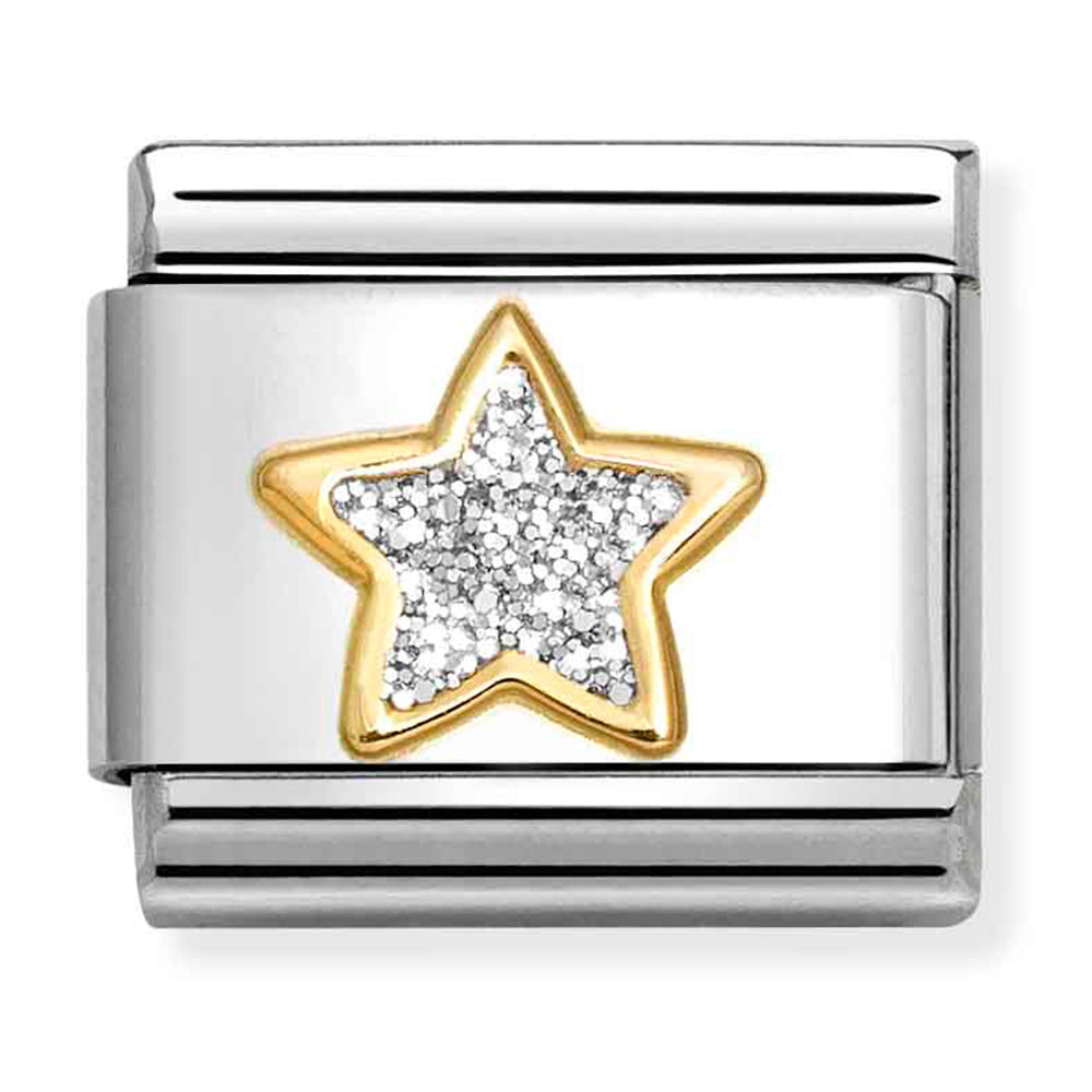 Composable Classic Link Silver Glitter Starr in 18ct Yellow Gold
