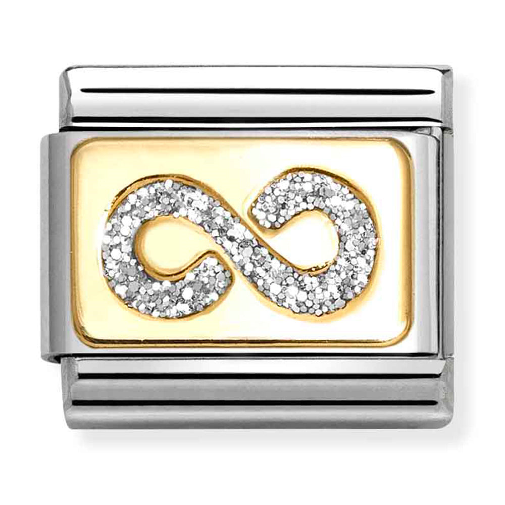 Composable Classic Link Silver Glitter Infinity in 18ct Yellow Gold