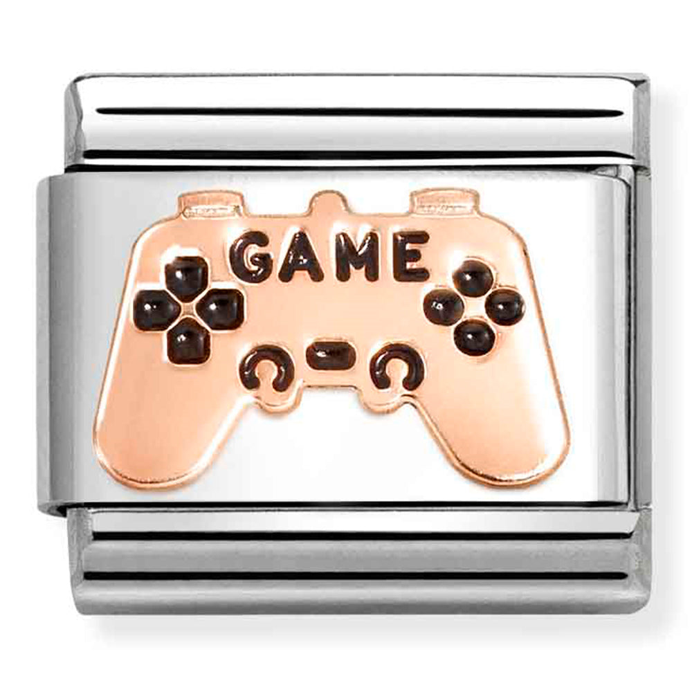 Composable Classic Link Gaming Controller Black Enamel & 9ct Rose Gold