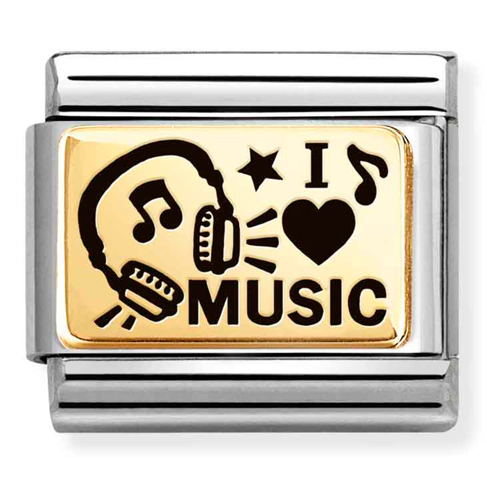 Composable Classic Link I Love Music in 18ct Gold