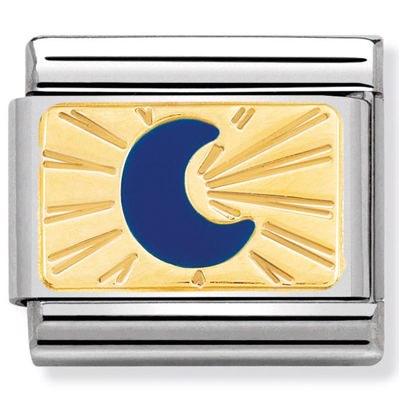 Composable Classic Link Moon Blue In Enamel & 18ct Gold