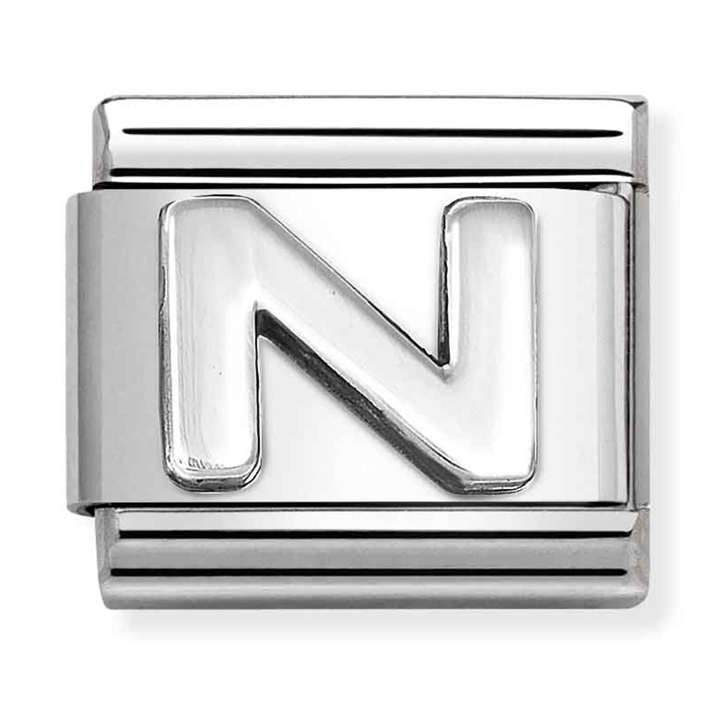 Composable Classic Link Letter N in Silver