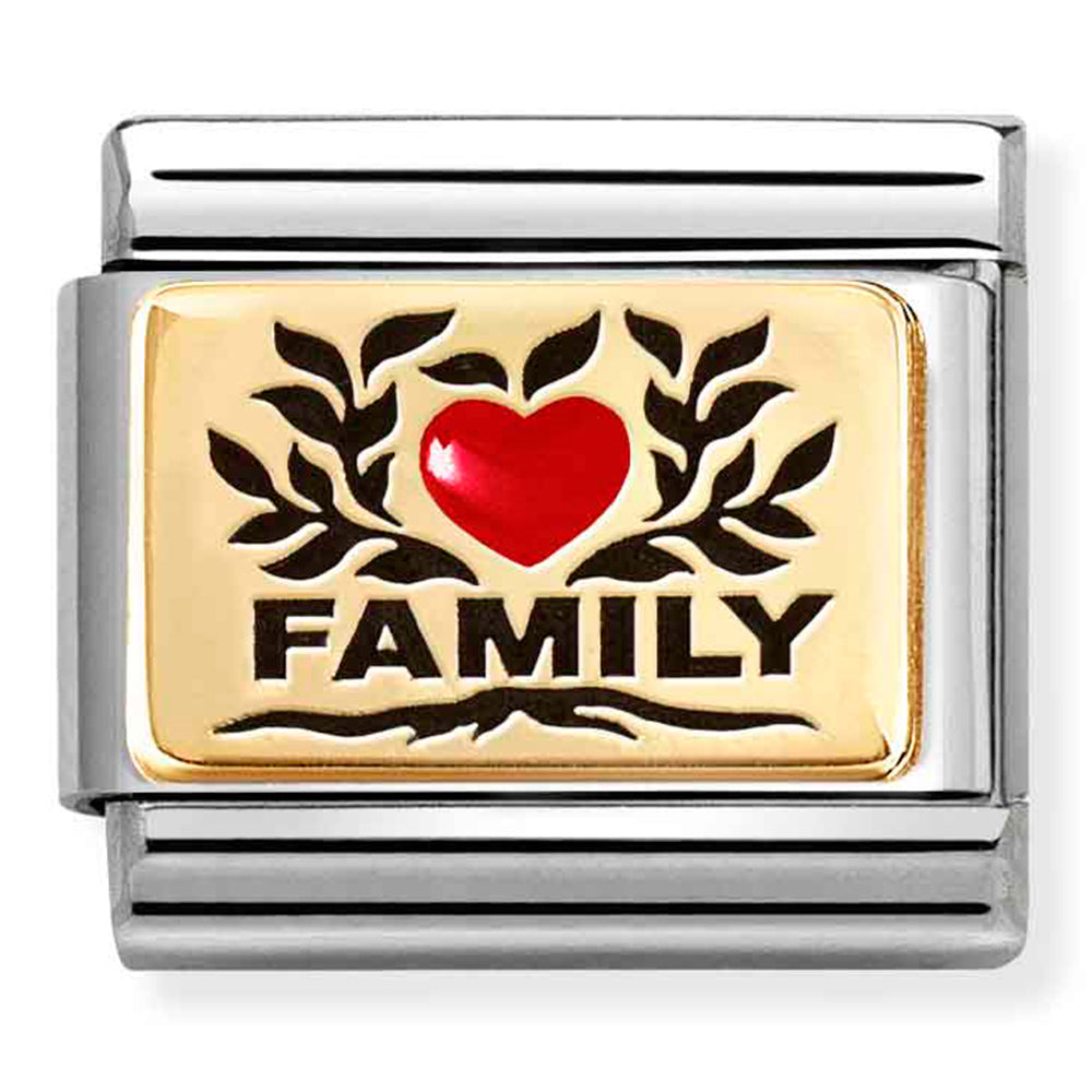 Composable Classic Link Family with Red Heart 18ct Gold