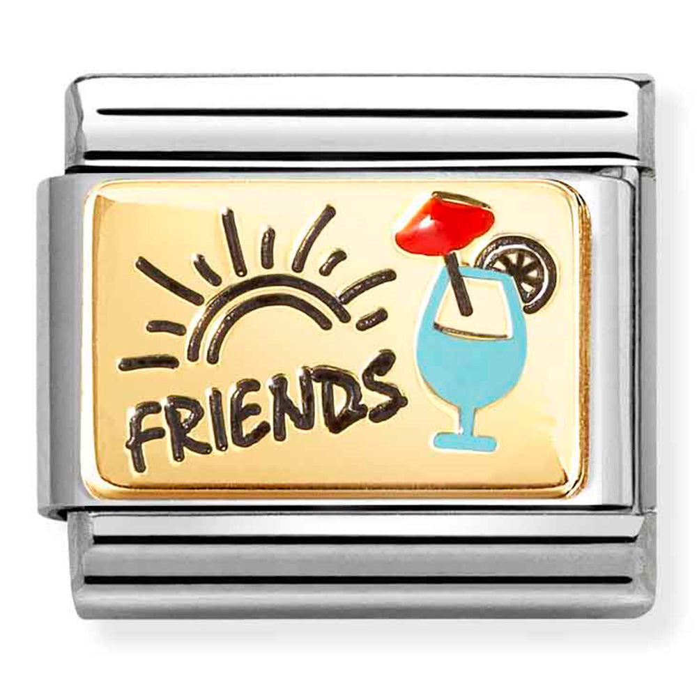 Composable Classic Link Friends with Cocktails with Enamel on18ct Gold