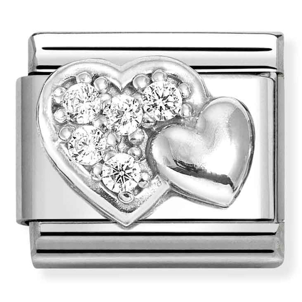 Composable Classic Link Heart in Silver & Pave CZ