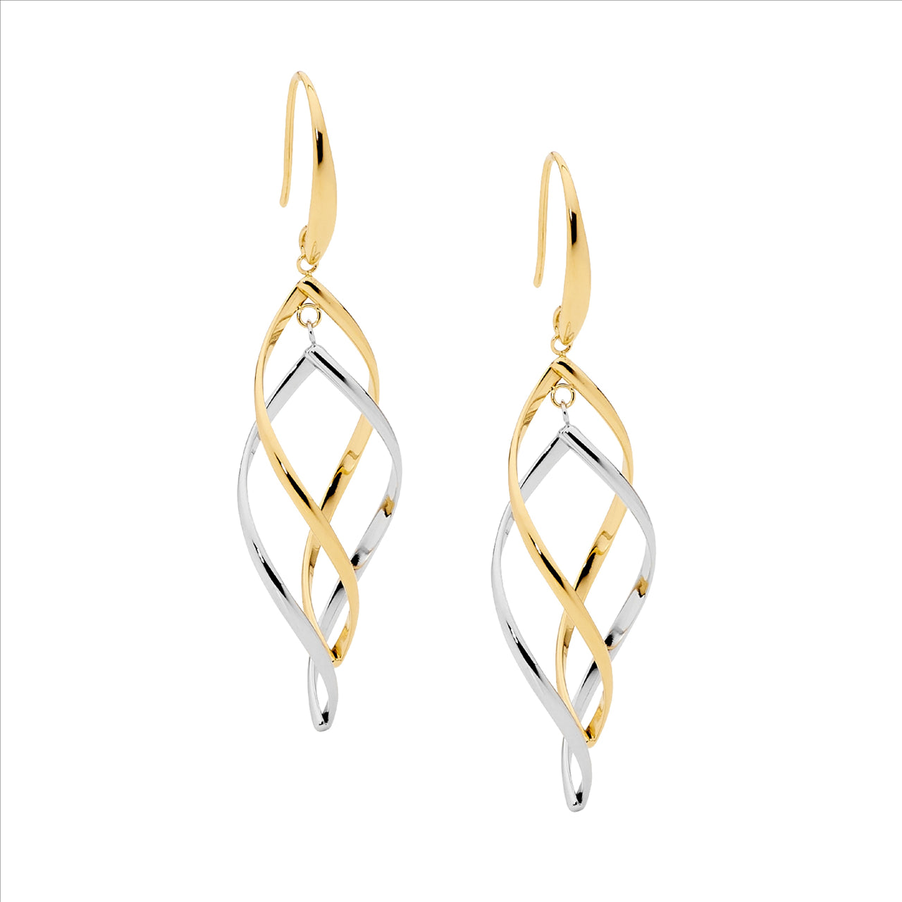 Stainless Steeel & Gold Plated Twist Earring