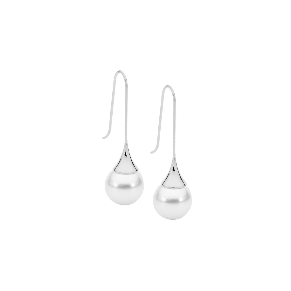 Stainless SteelLong Drop Earring with Shell Pearl